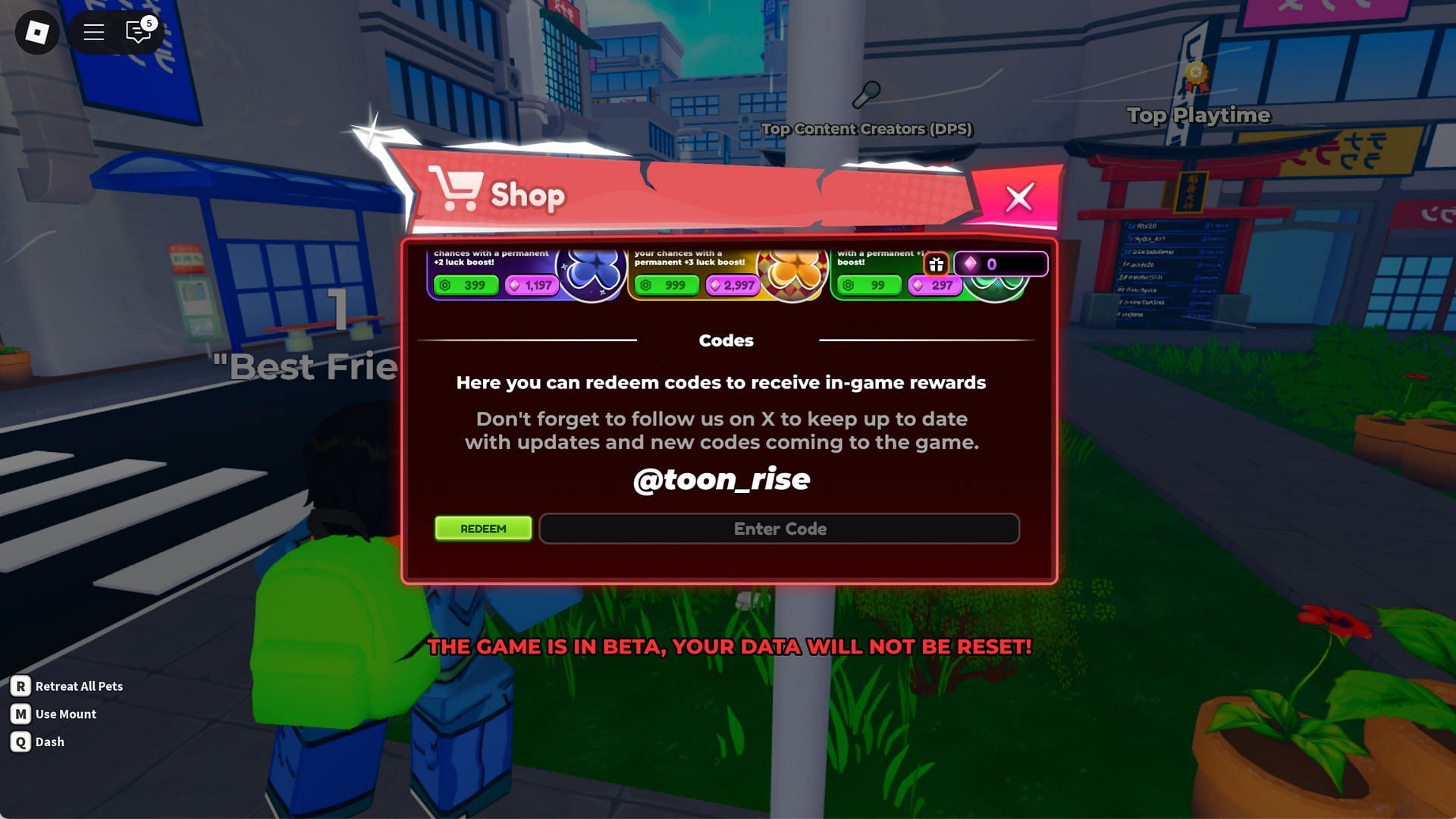 Redemption screen (Image via Roblox)